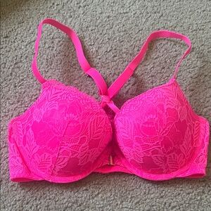 Lace Push-Up Bra - Pink
